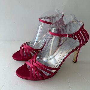 David’s Bridal MIA Bridesmaid Pink Strappy Heels. Women’s size 9.5